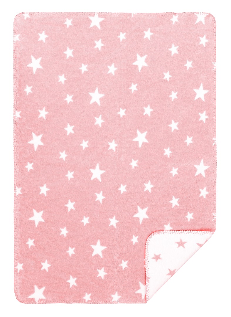 Baby Decke aus weichem Biobaumwollfleece - Motiv Sterne - 75x100cm