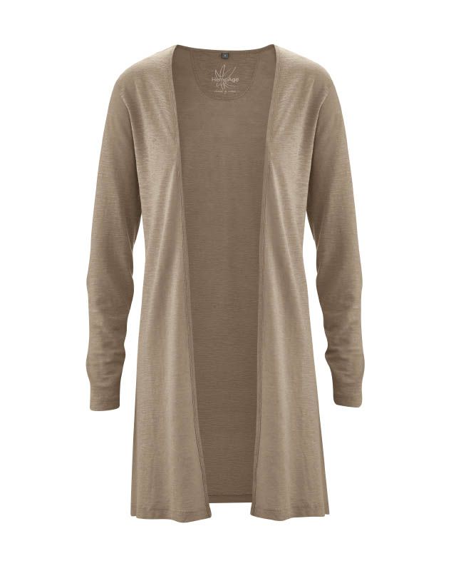 HempAge Jersey Long Cardigan aus Hanf und Bio-Baumwolle