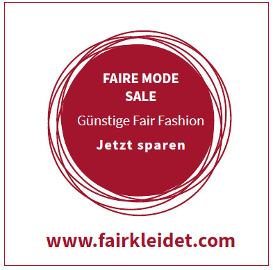 Abbildung Fair tradee kleidung guenstig kaufen - Jetzt sparen - fair fashion sale bei FAIRKLEIDET