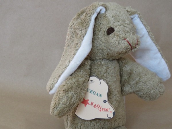 Kuscheltier Hase braun - gestickte Augen