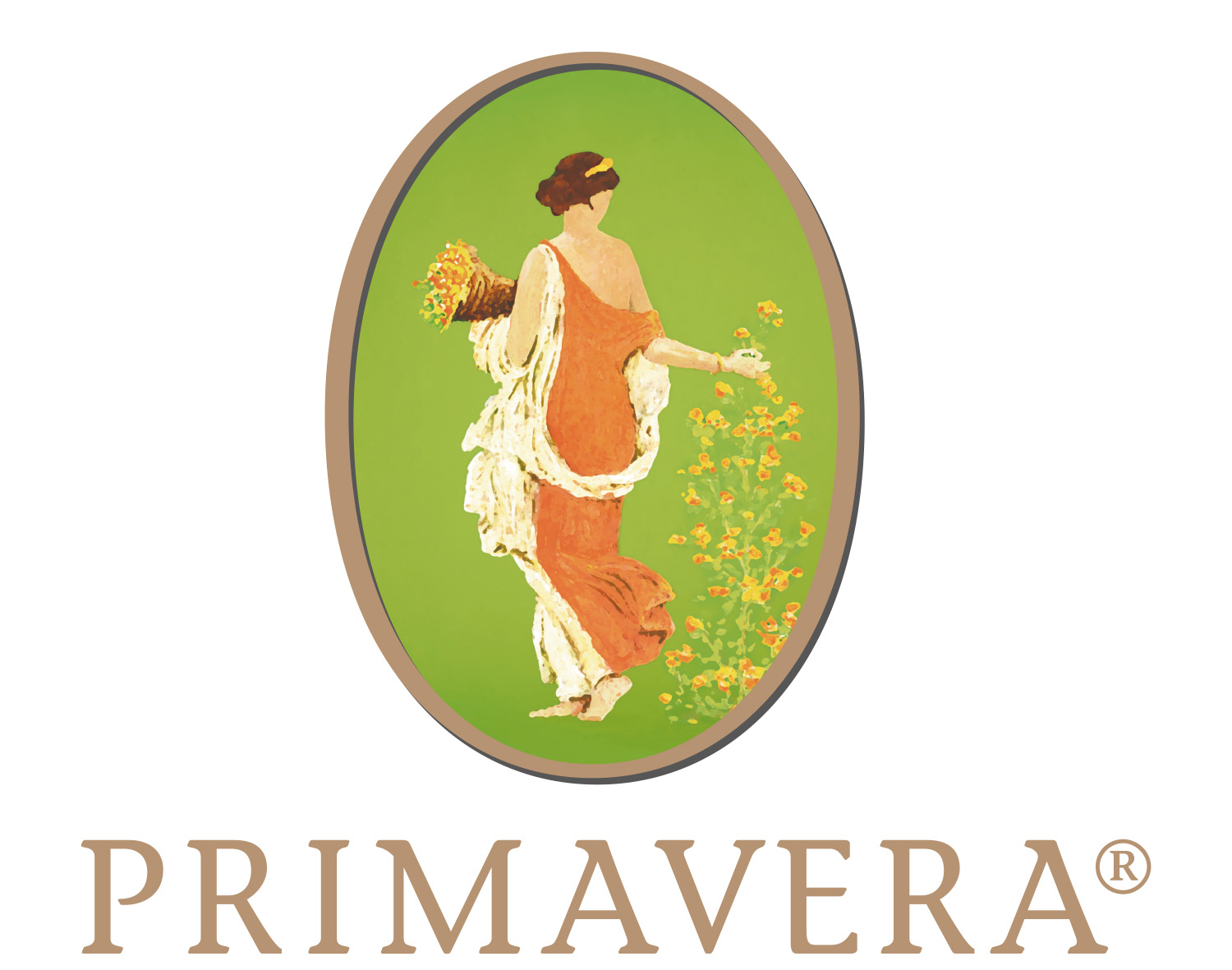 Logo von Primalvera Naturkosmetik und Oele zeigt die roemische Fruehlingsgoettin