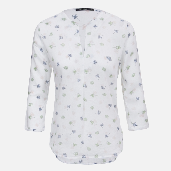 GREENBOMB 3/4 Arm Damen Blusenshirt mit floralem Motiv